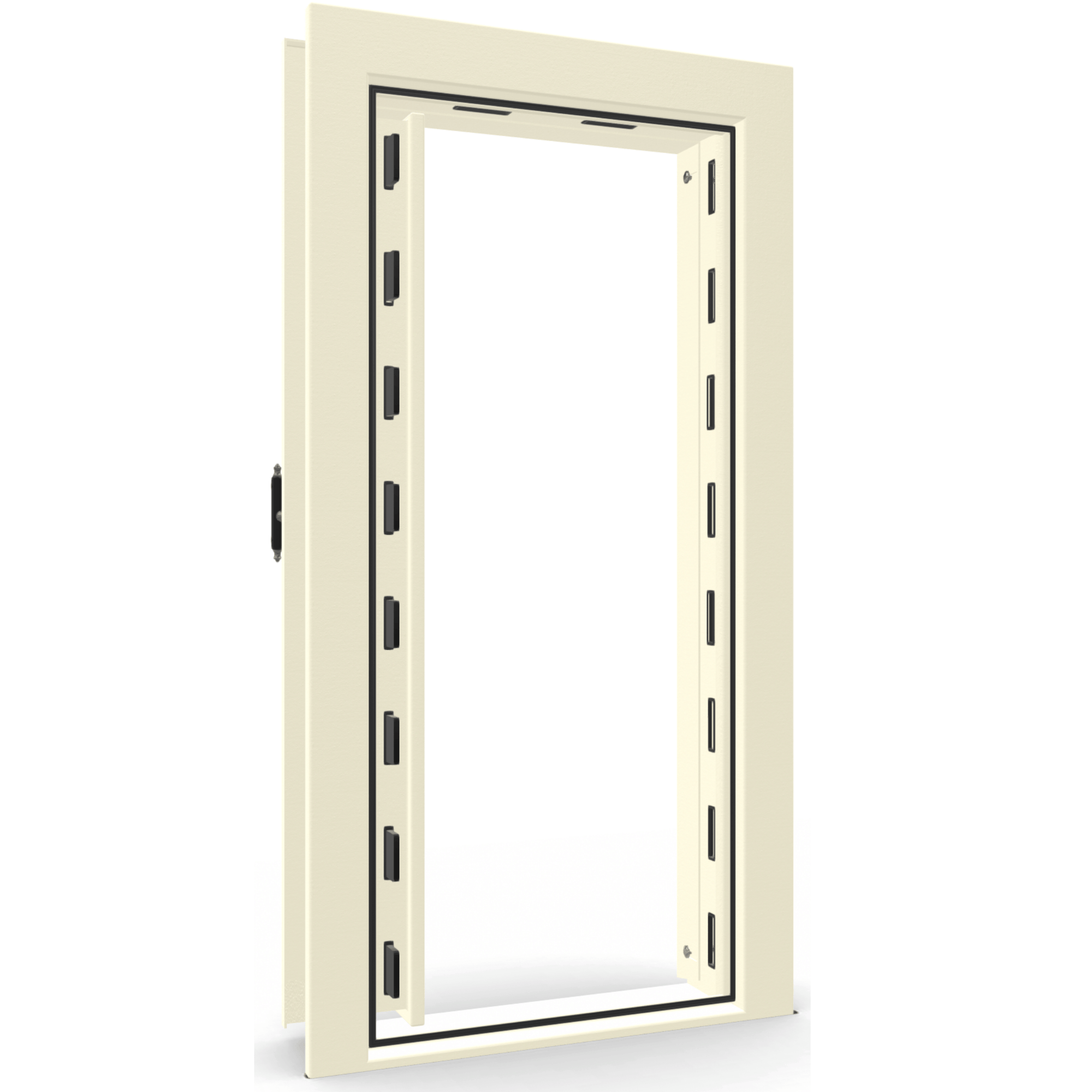 Vault Door Series | In-Swing | Left Hinge | White Marble | Mechanical Lock - open