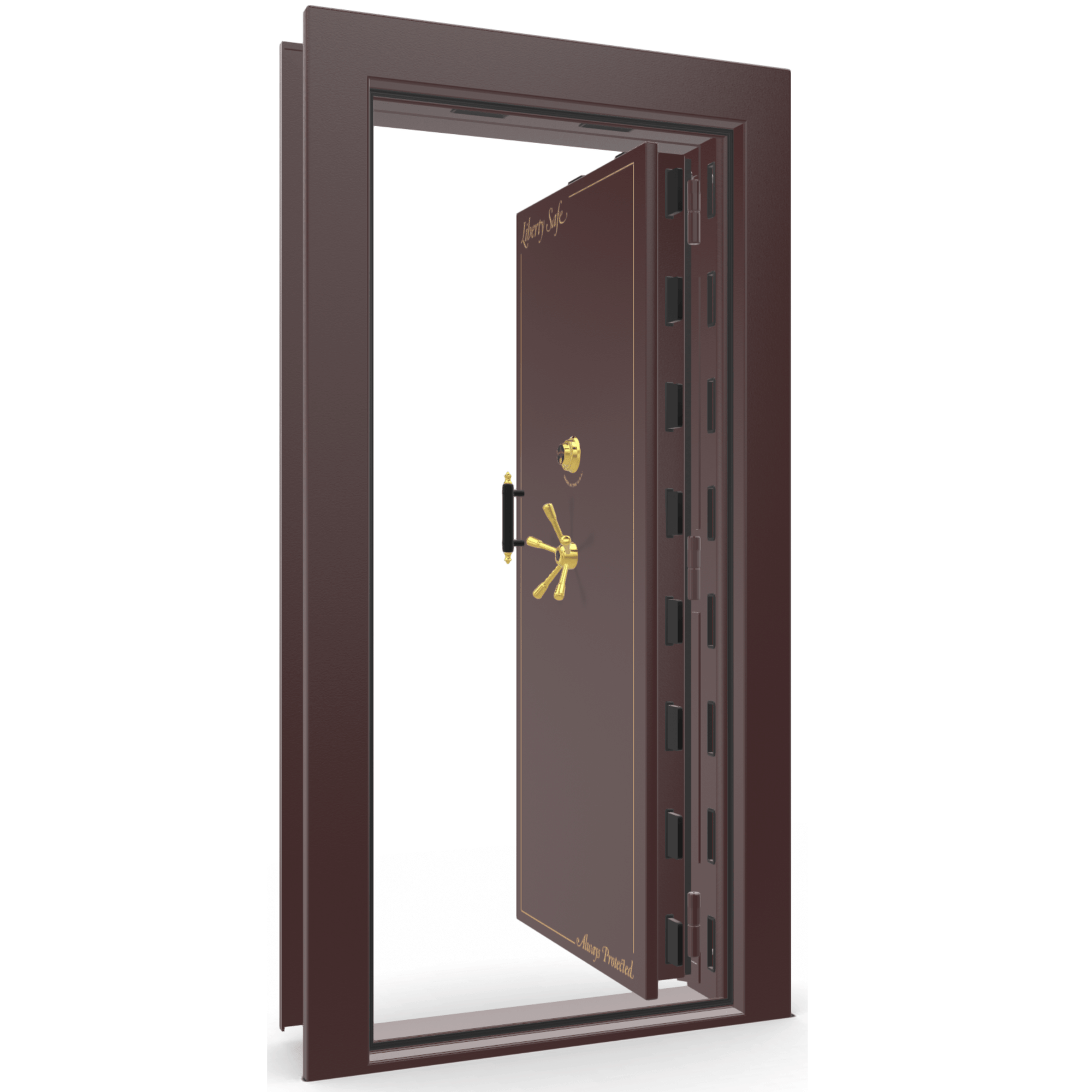 Vault Door Series | In-Swing | Right Hinge | Burgundy Marble | Mechanical Lock - open