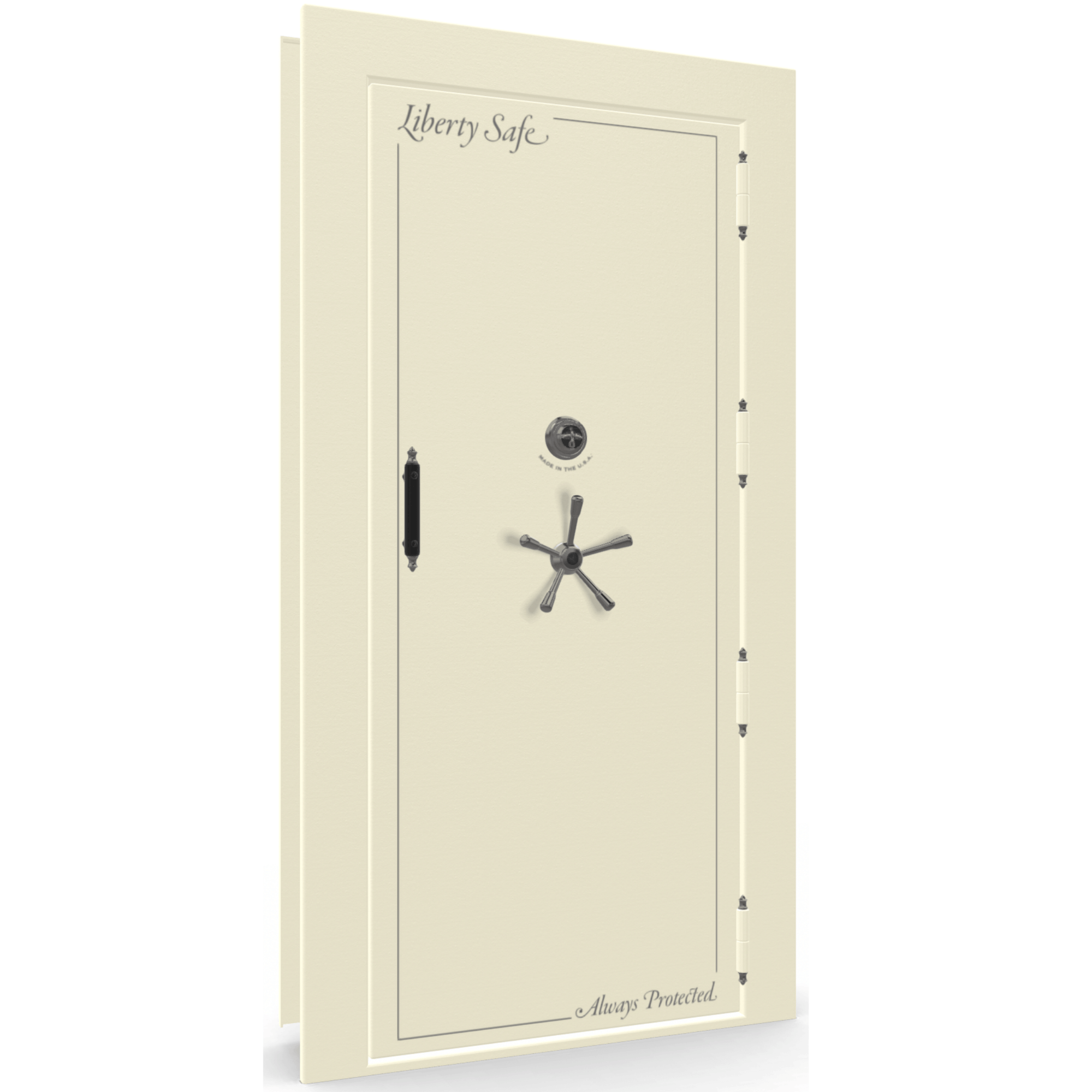 Vault Door Series | Out-Swing | Right Hinge | White Marble | Mechanical Lock - closed