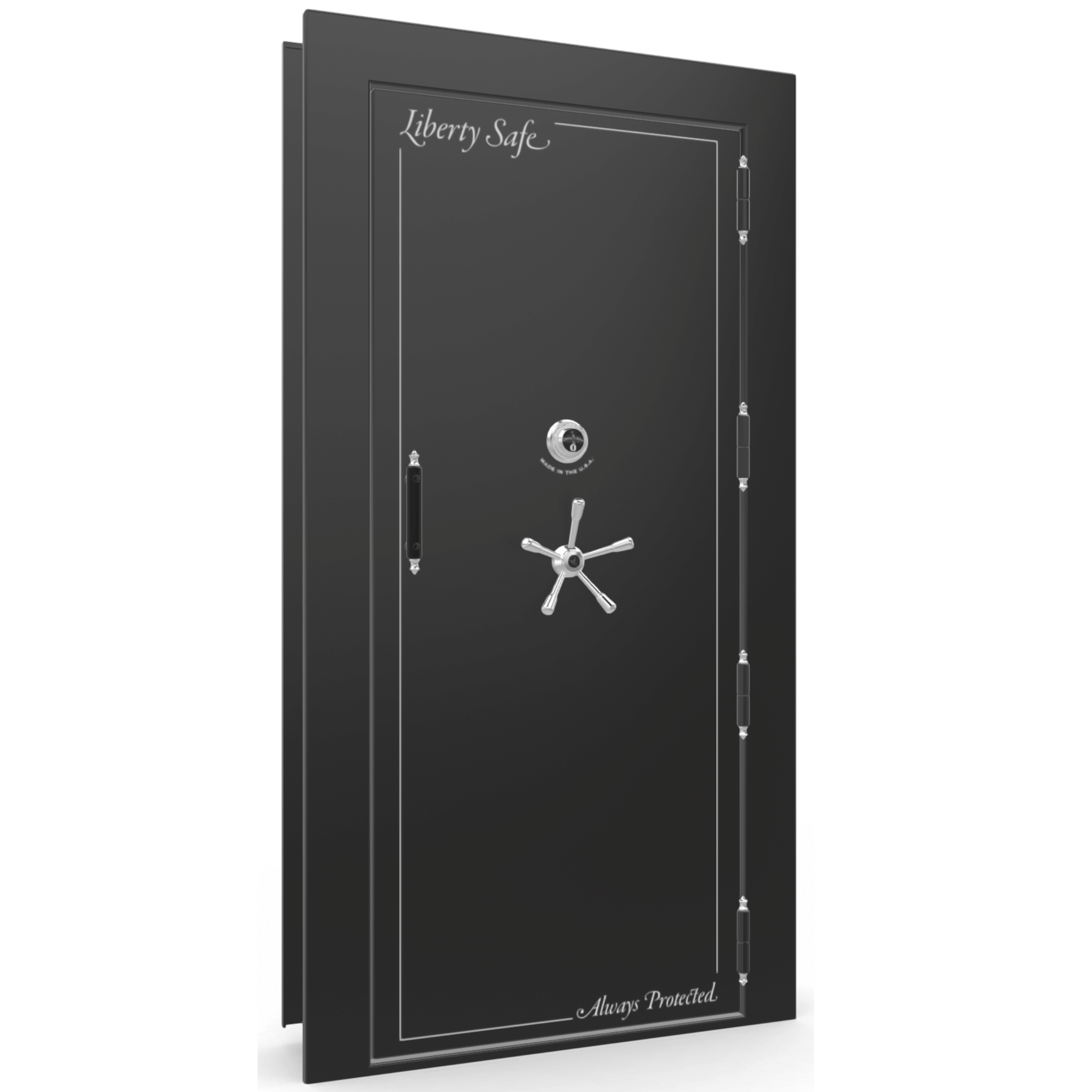 Vault Door Series | Out-Swing | Right Hinge | Black Gloss | Mechanical Lock - closed