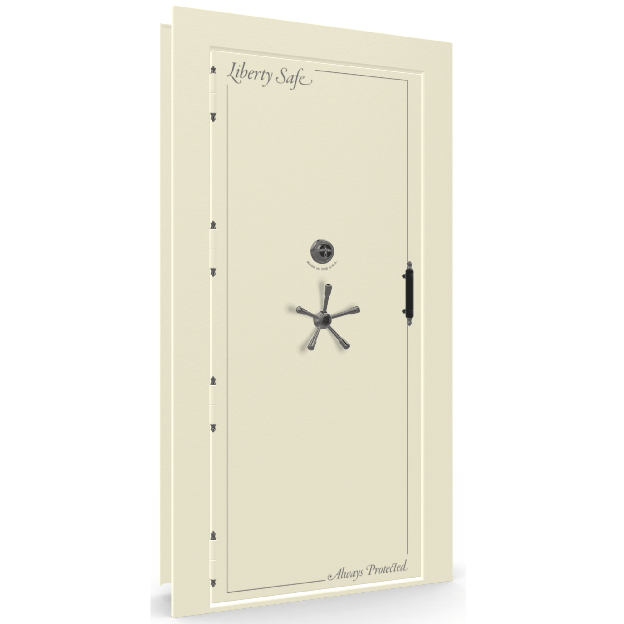 Vault Door Series | Out-Swing | Left Hinge | White Marble | Mechanical Lock - closed