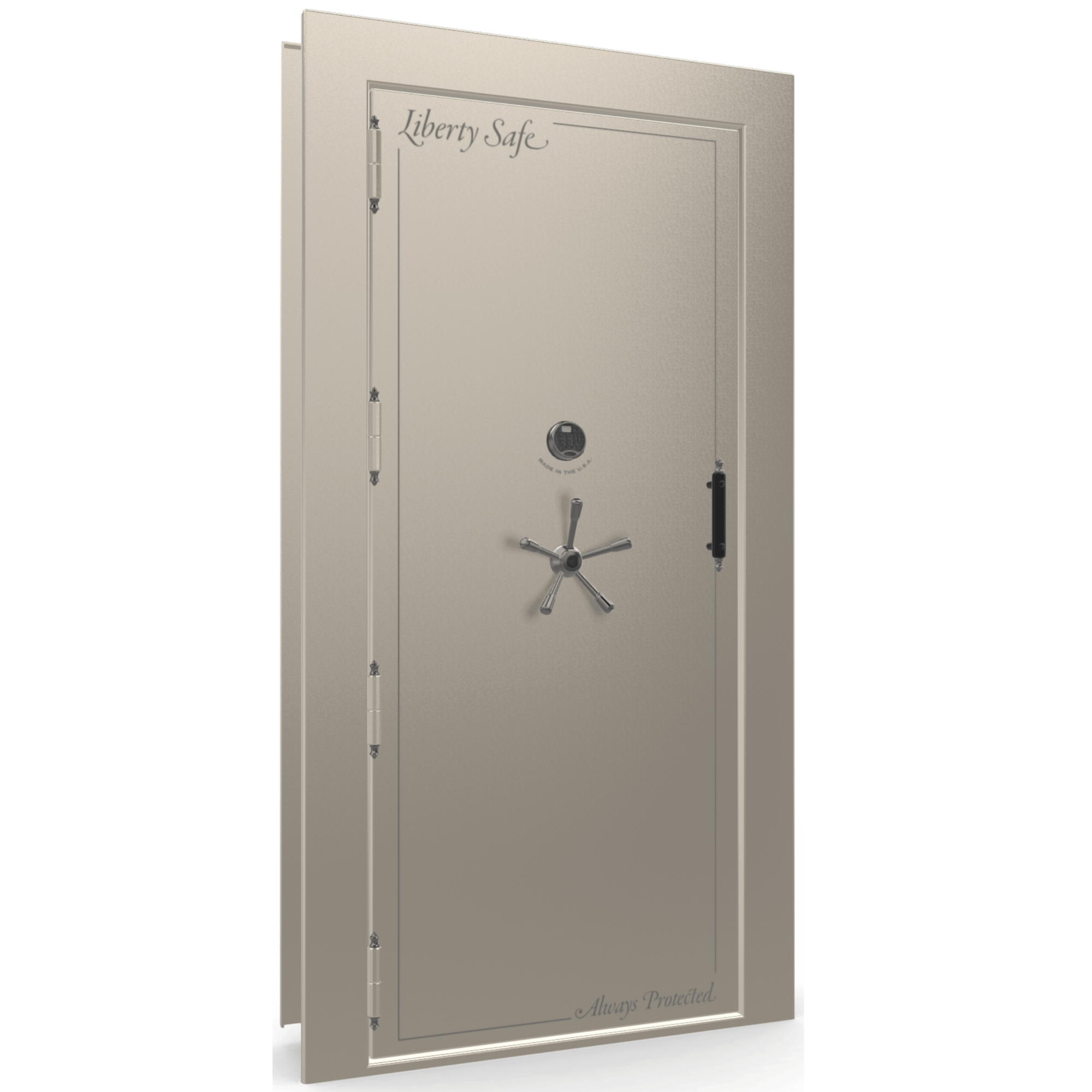 Vault Door Series | Out-Swing | Left Hinge | Champagne Gloss | Electronic Lock - closed
