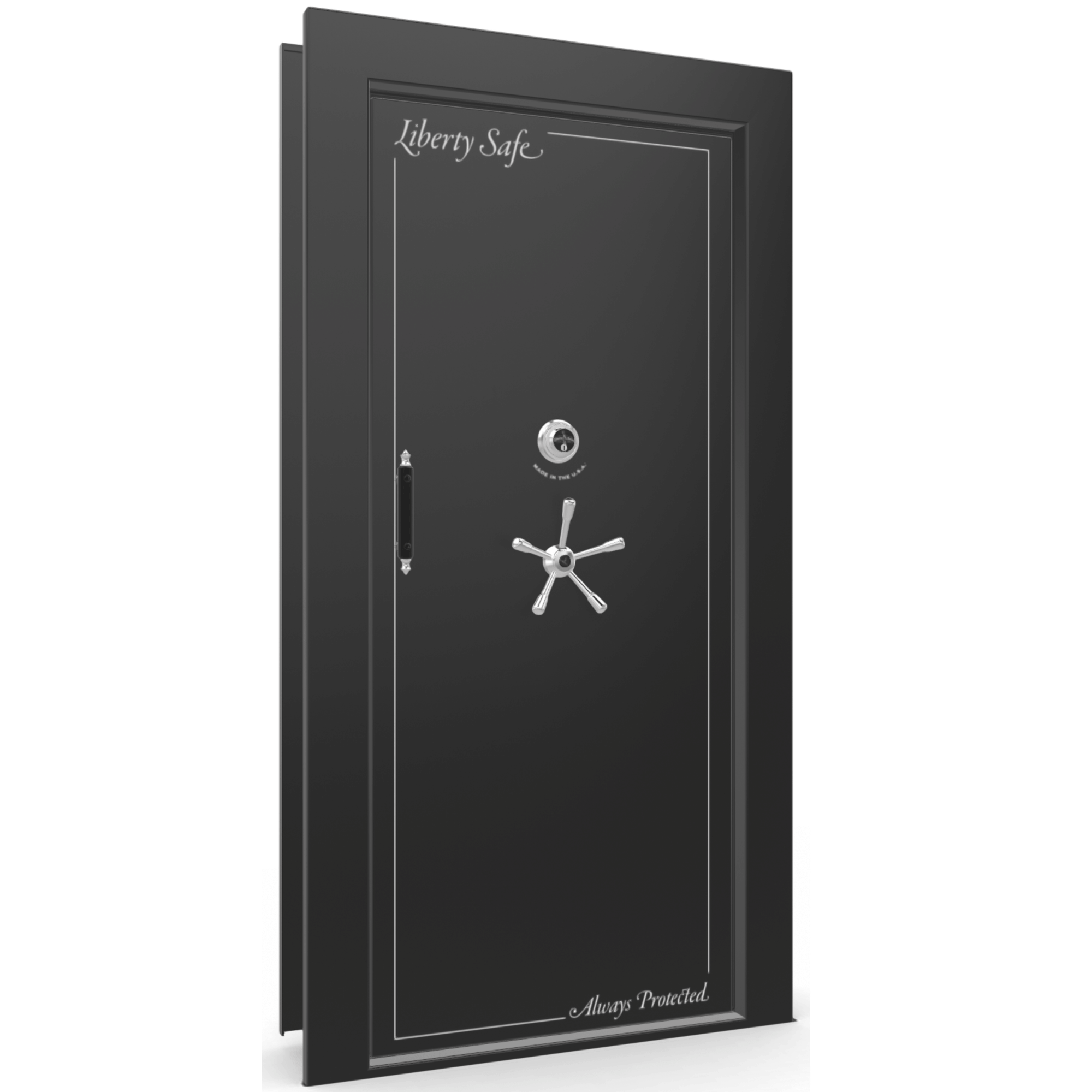 Vault Door Series | In-Swing | Right Hinge | Black Gloss | Mechanical Lock - closed