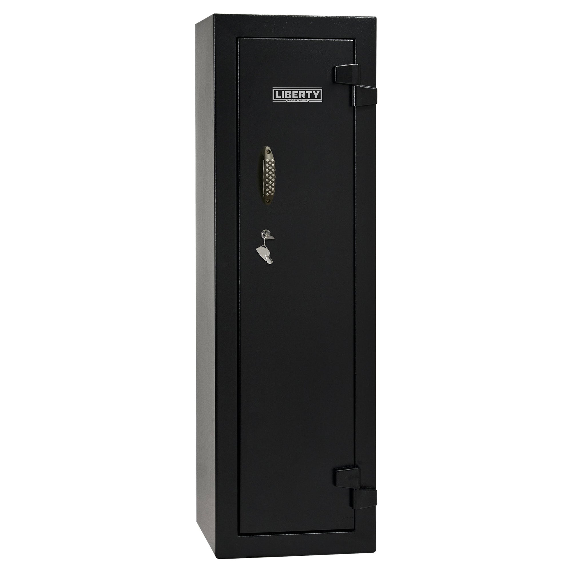 Ammo Cabinet 10 | Dimensions: 59”(H) x 18”(W) x 16”(D) | 1 (Expandable to 2) Long Guns | Black - closed