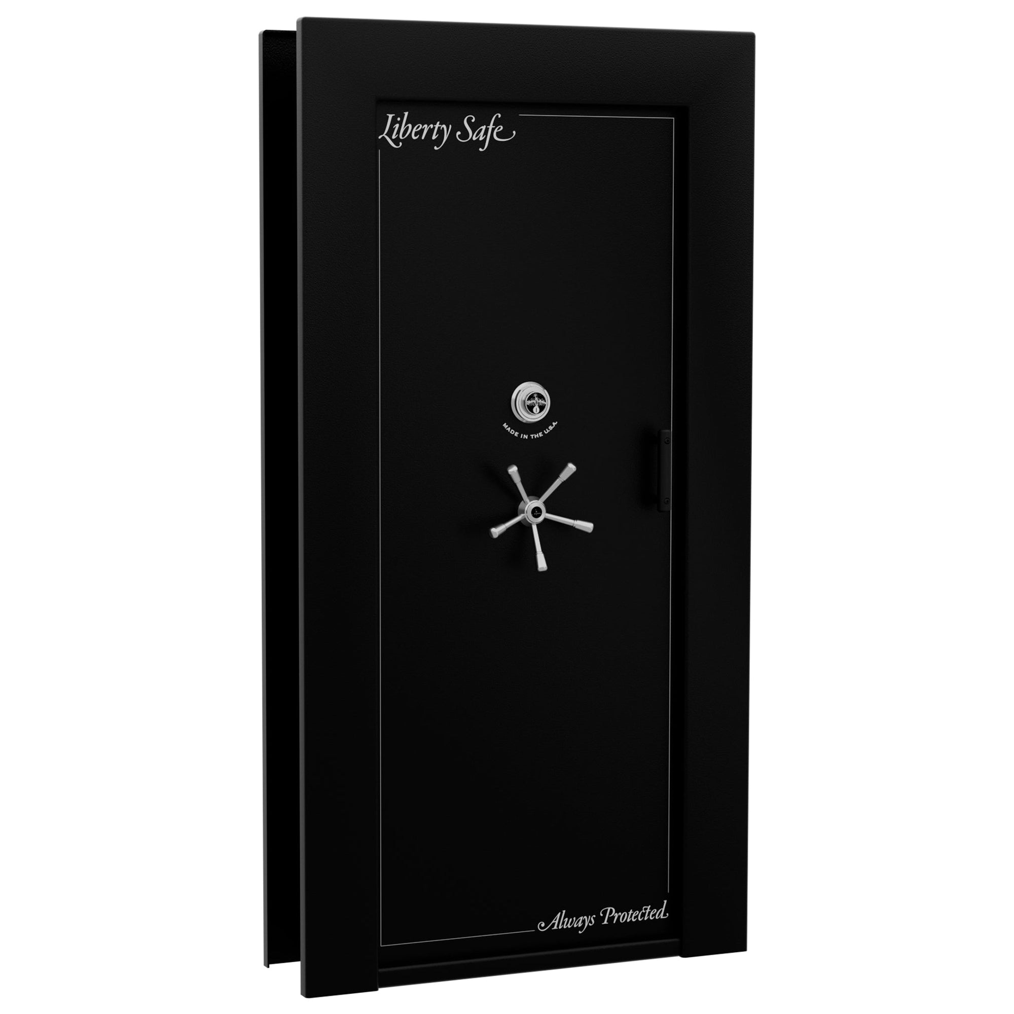 Vault Door Series | In-Swing | Left Hinge | Black Textured | Mechanical Lock - closed