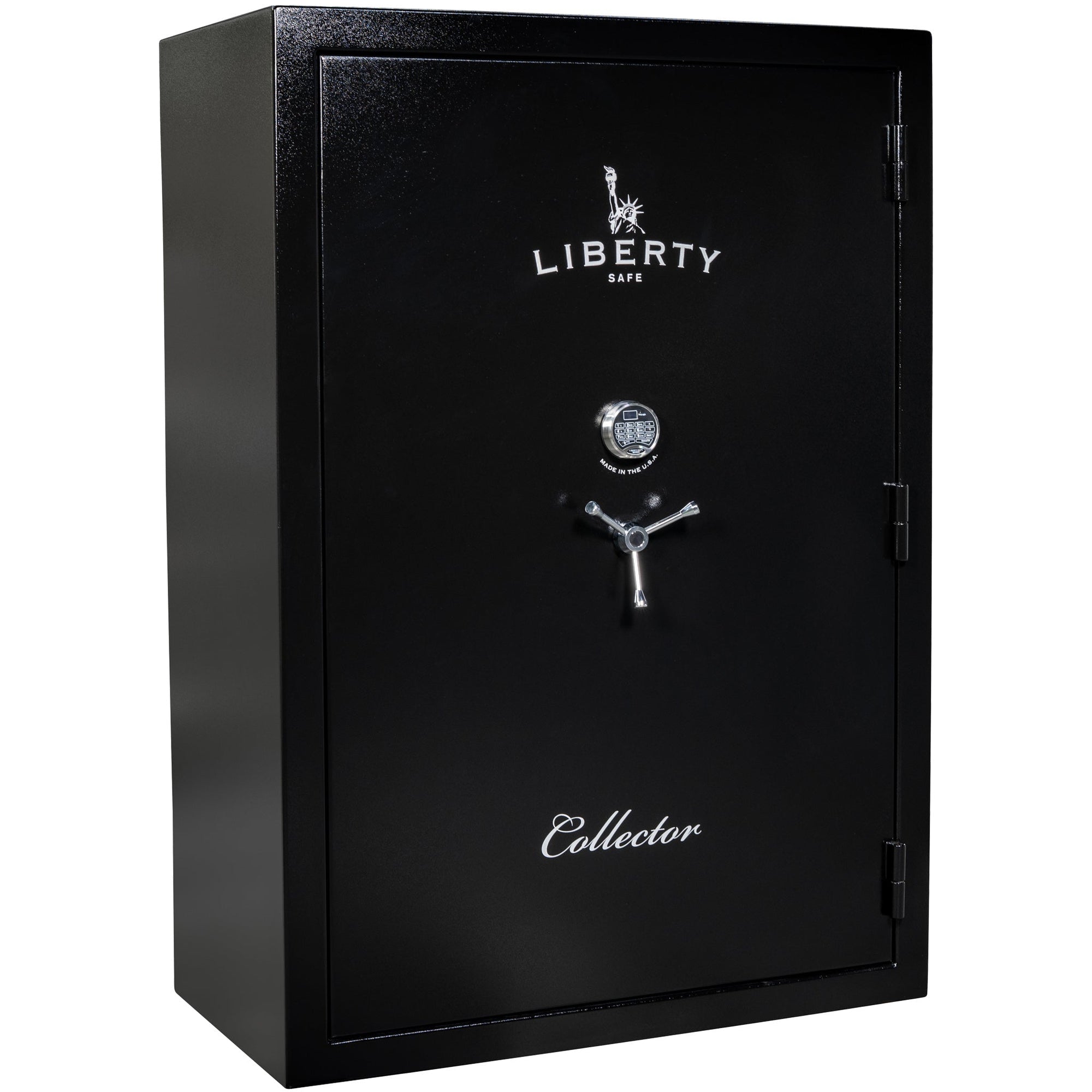 Collector T | Level 5 Security | 110 Minute Fire Protection | Dimensions: 72”(H) x 50”(W) x 27.5"(D) | Black Textured Electronic Lock - Closed Door