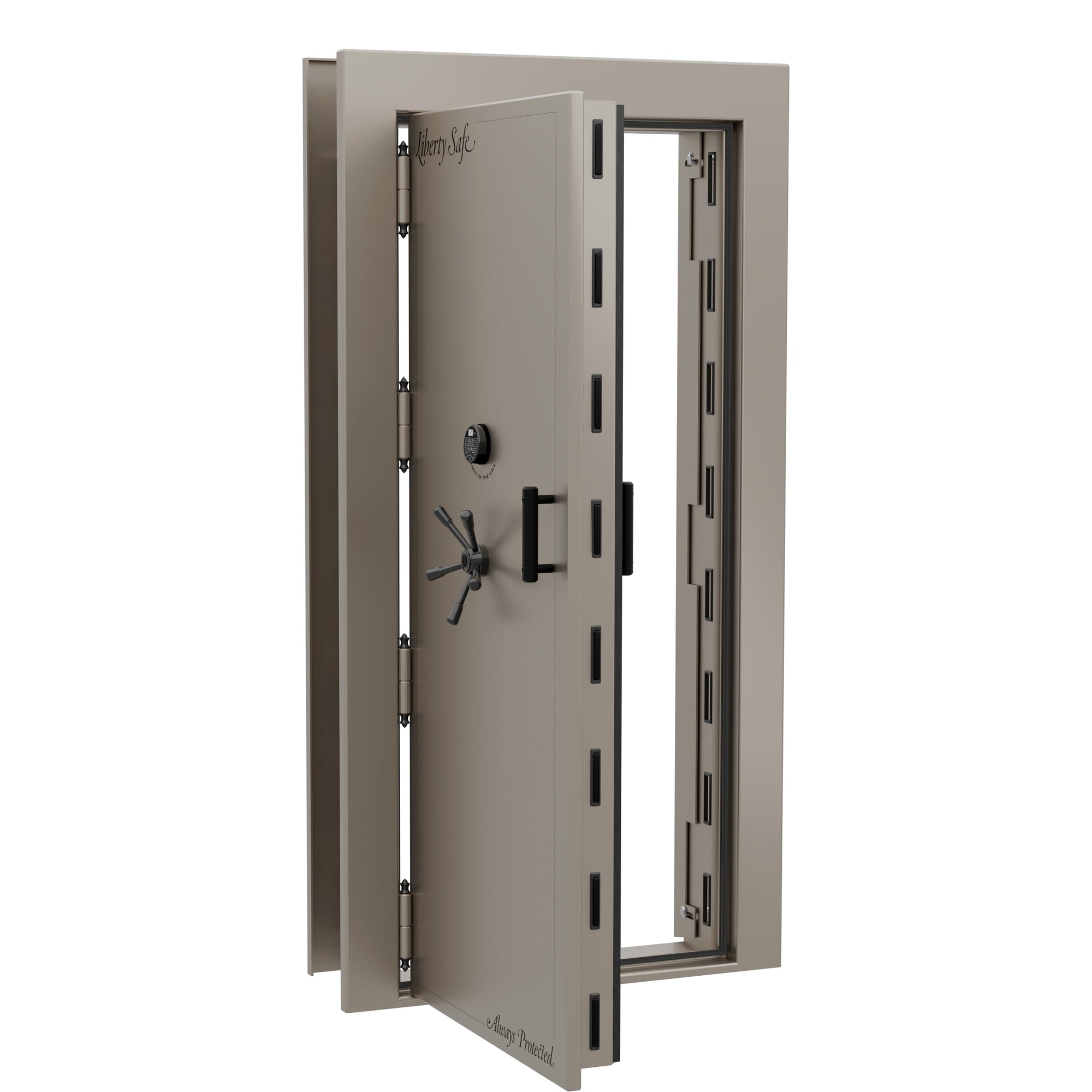 Vault Door Series | Out-Swing | Left  Hinge | Champagne Gloss | Electronic Lock - open