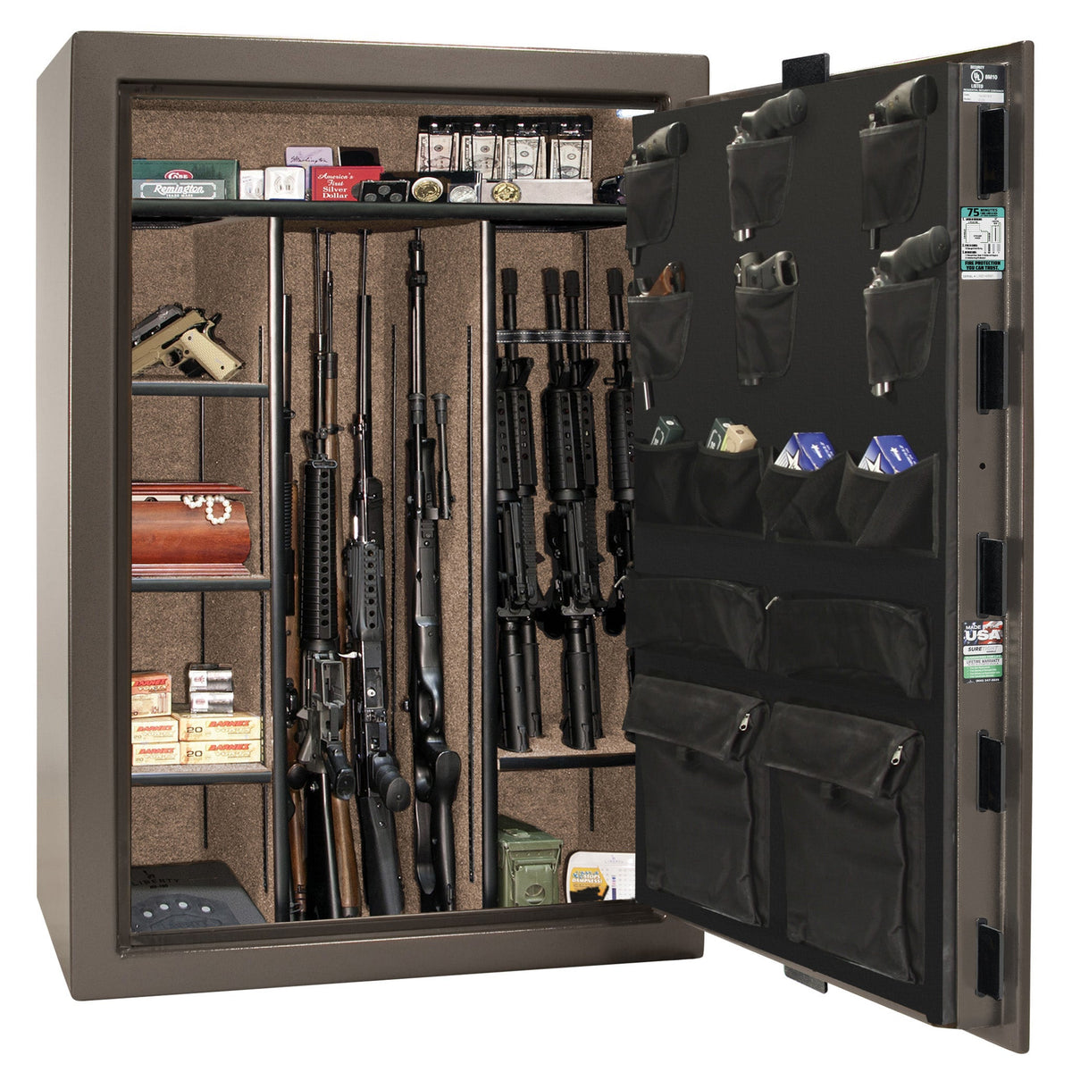 Colonial Series | Level 4 Security | 75 Minute Fire Protection | 35 | DIMENSIONS: 60.5&quot;(H) X 42”(W) X 22&quot;(D*) | Bronze Textured | Mechanical Lock - open