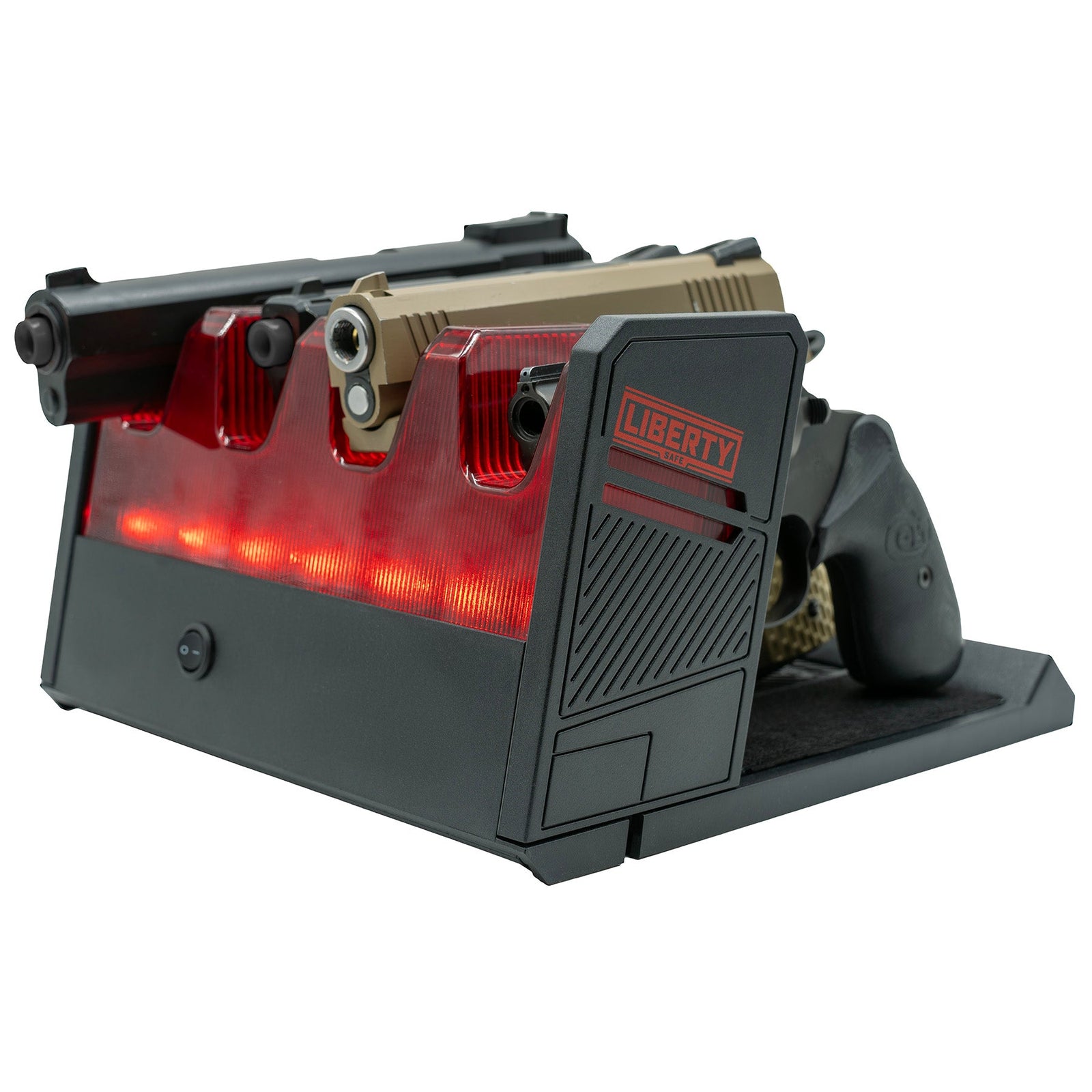 Accessory - Storage - LED Pistol Rack Red Lit Front - Loaded